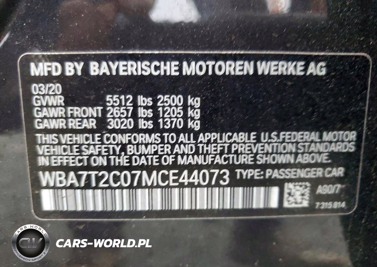2021 BMW 740 I VIN:WBA7T2C07MCE44073 - 12