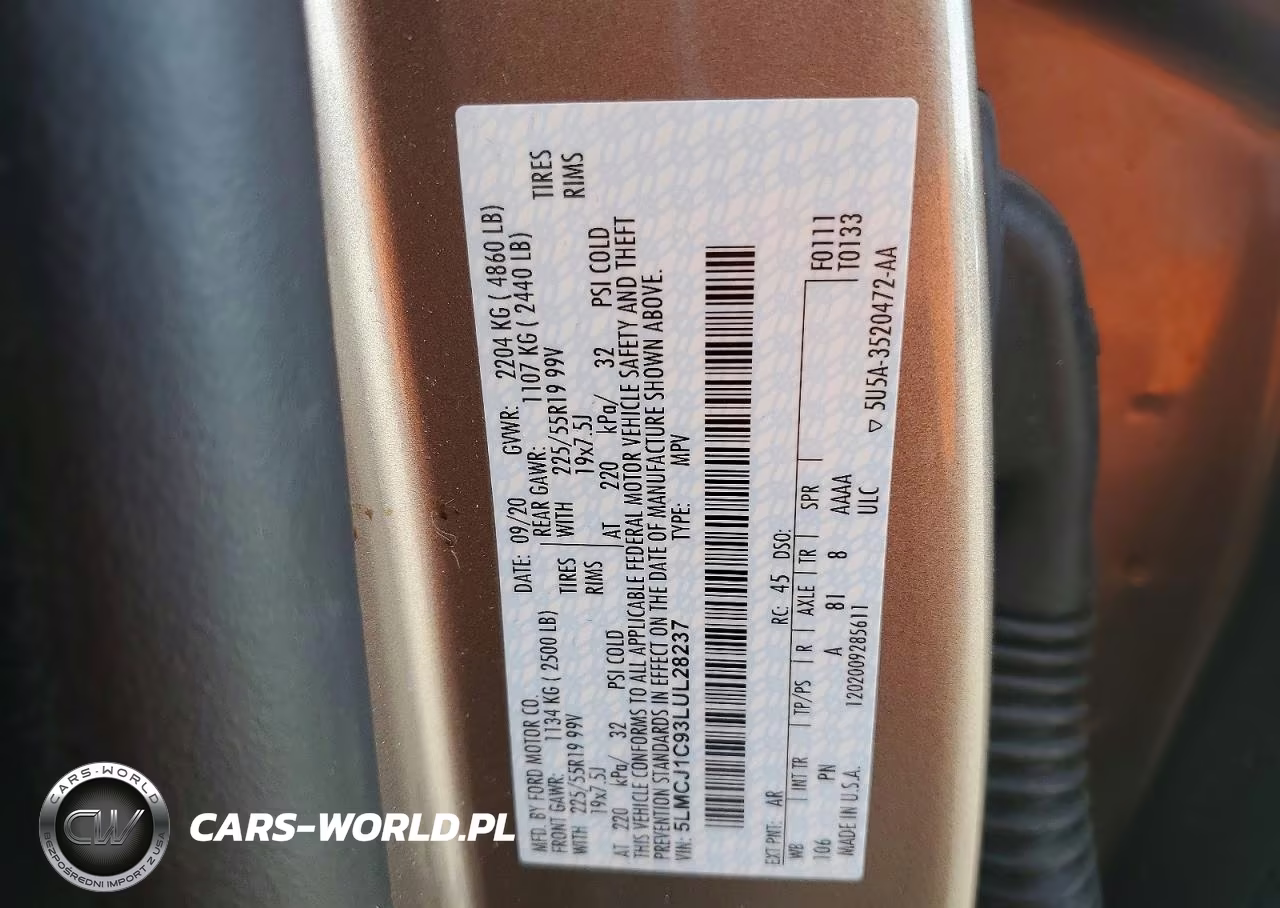 2020 Lincoln Corsair VIN:5LMCJ1C93LUL28237 - 13