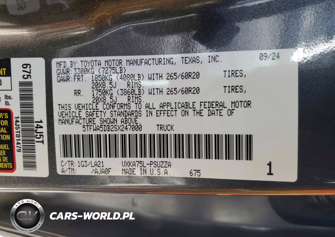 2025 Toyota Tundra Platinum VIN:5TFWA5DB2SX247000 - 12