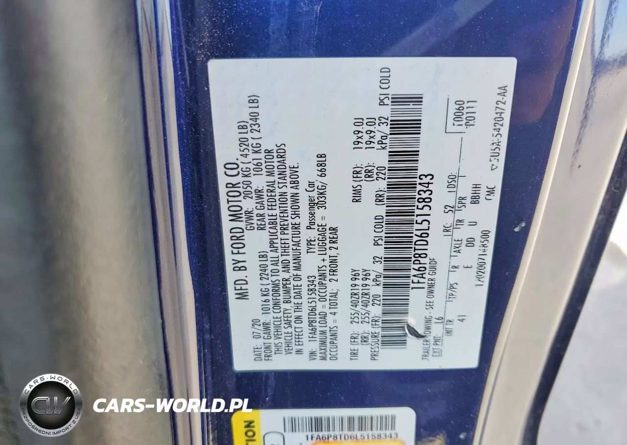 2020 Ford Mustang VIN:1FA6P8TD6L5158343 - 12