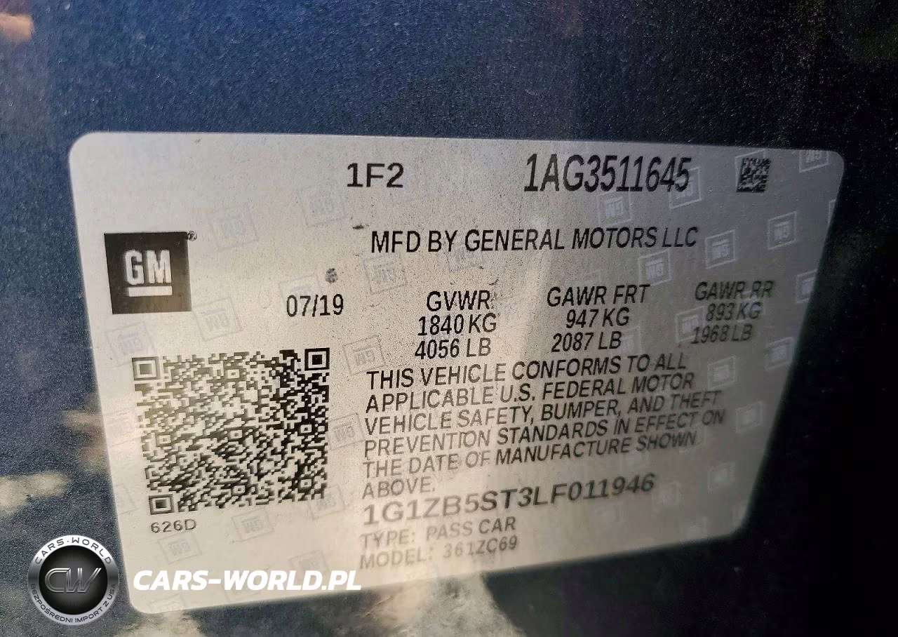 2020 Chevrolet Malibu Ls VIN:1G1ZB5ST3LF011946 - 12