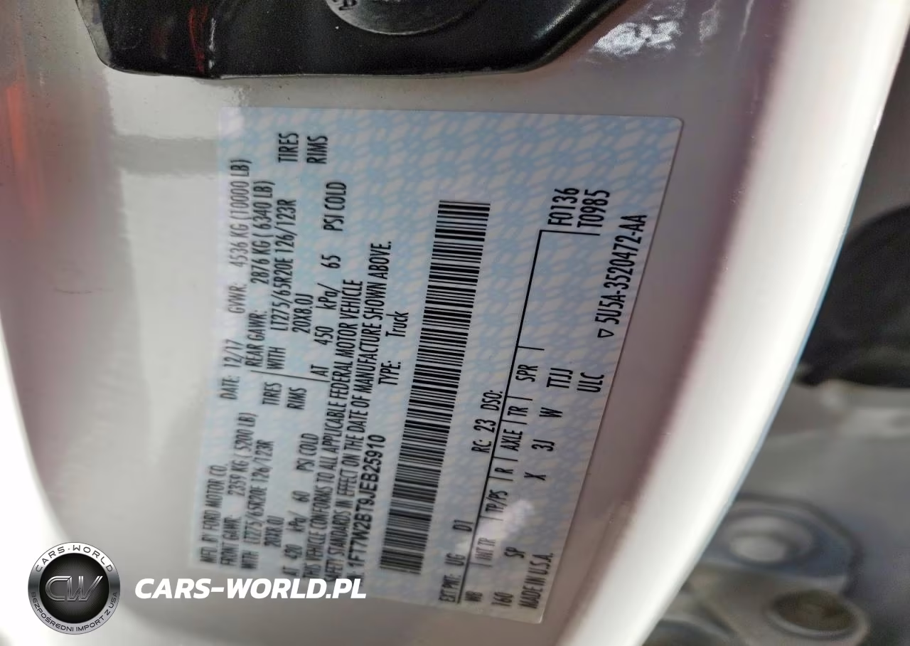 2018 Ford F250 Super Duty VIN:1FT7W2BT9JEB25910 - 12