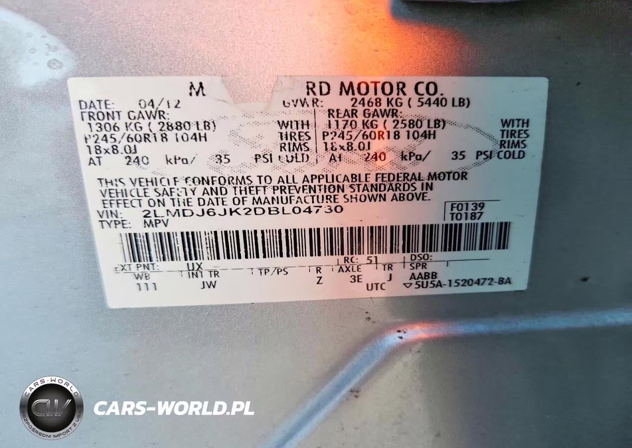 2013 Lincoln Mkx VIN:2LMDJ6JK2DBL04730 - 12