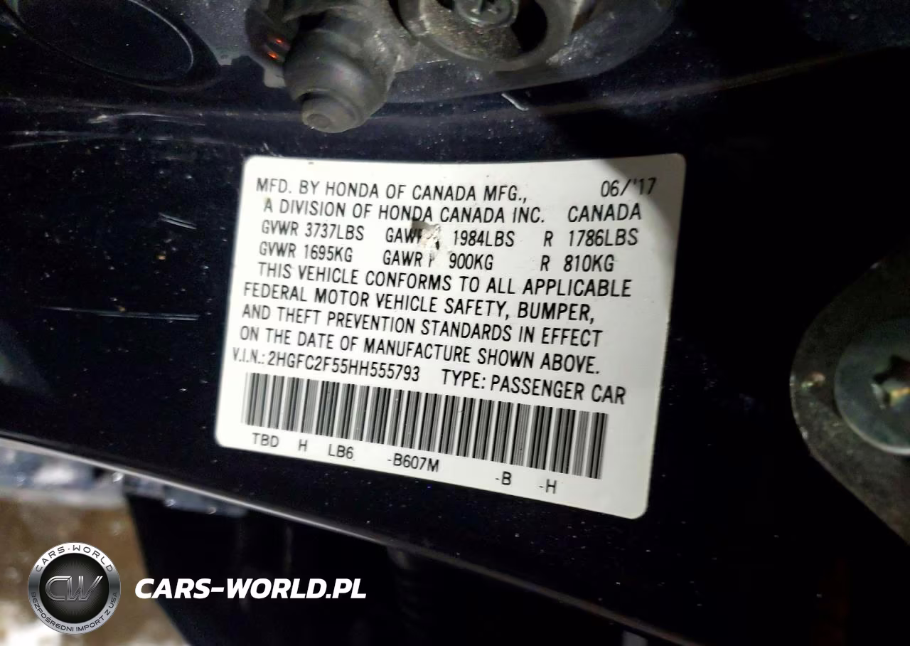 2017 Honda Civic Lx VIN:2HGFC2F55HH555793 - 12