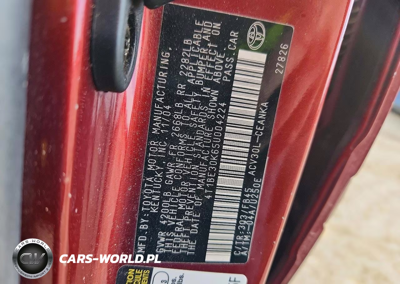 2005 Toyota Camry Le VIN:4T1BE30K65U004224 - 13