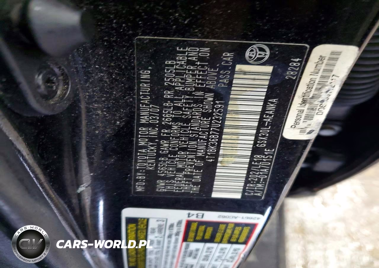 2007 Toyota Avalon Xl VIN:4T1BK36B77U232591 - 13