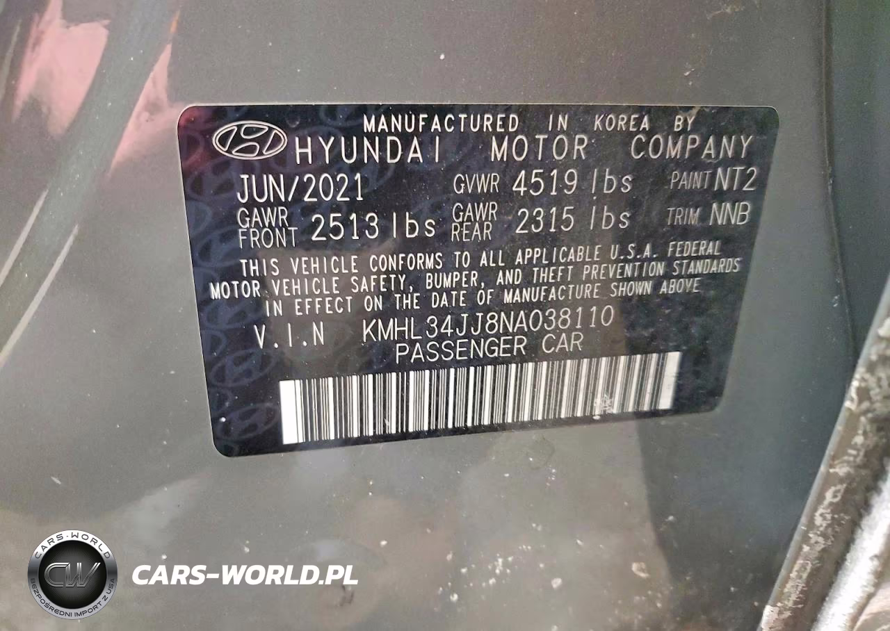 2022 Hyundai Sonata Hybrid VIN:KMHL34JJ8NA038110 - 12