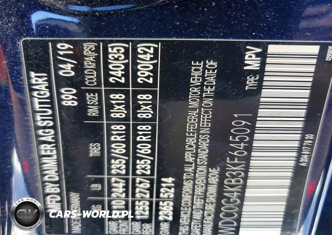 2019 Mercedes-Benz Glc 300 4Matic VIN:WDC0G4KB3KF645091 - 13