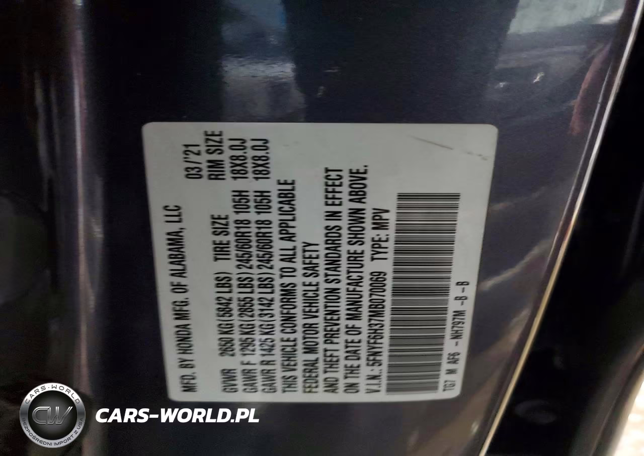 2021 Honda Pilot Ex VIN:5FNYF6H37MB070069 - 13