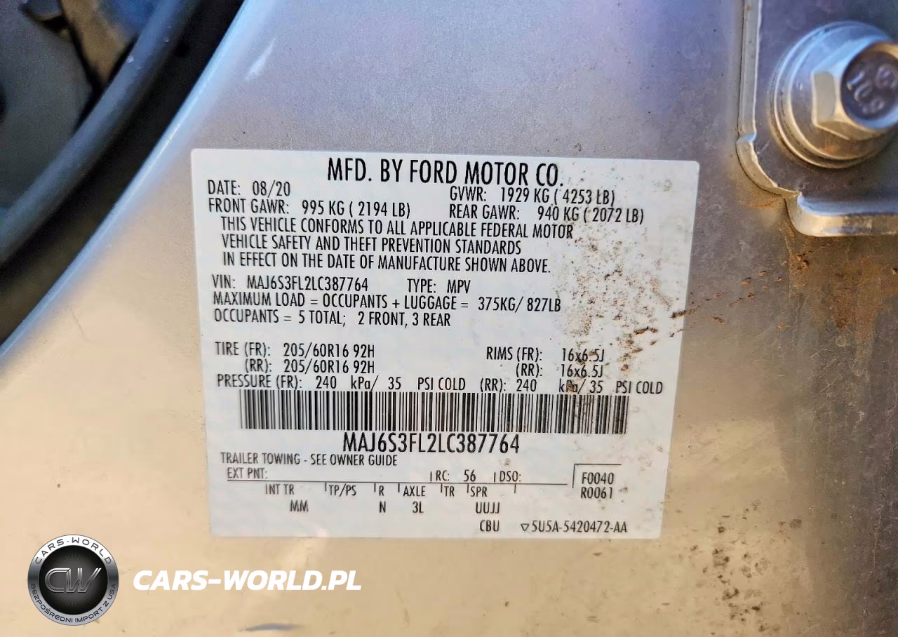 2020 Ford Ecosport S VIN:MAJ6S3FL2LC387764 - 13