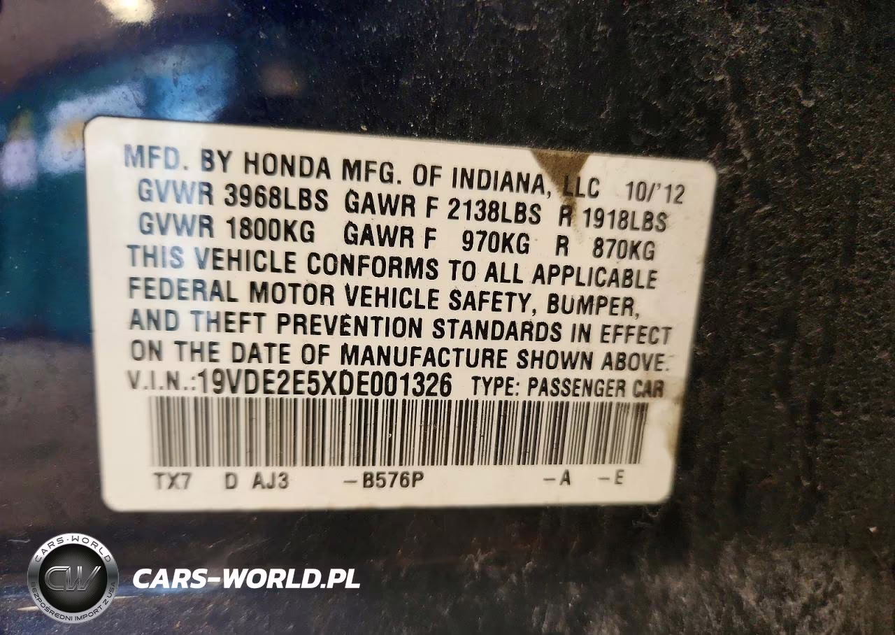 2013 Acura Ilx 24 Premium VIN:19VDE2E5XDE001326 - 12