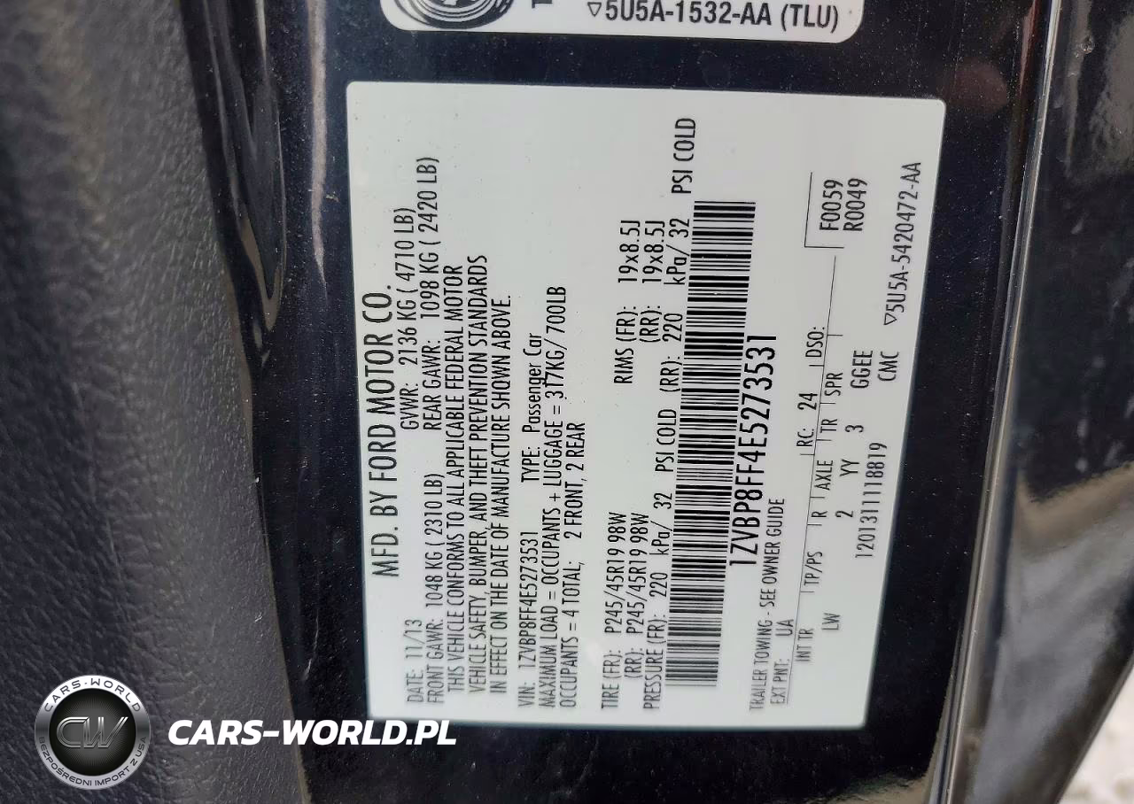 2014 Ford Mustang Gt VIN:1ZVBP8FF4E5273531 - 12
