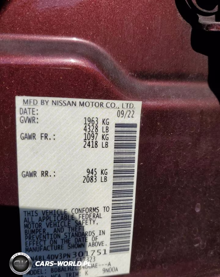2023 Nissan Altima Sv VIN:1N4BL4DV3PN301751 - 12