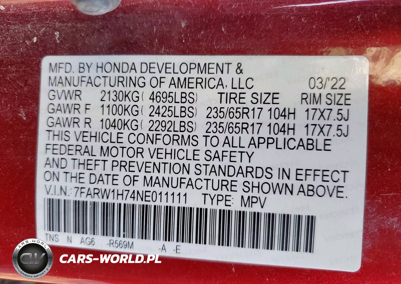 2022 Honda Cr-V Se VIN:7FARW1H74NE011111 - 13