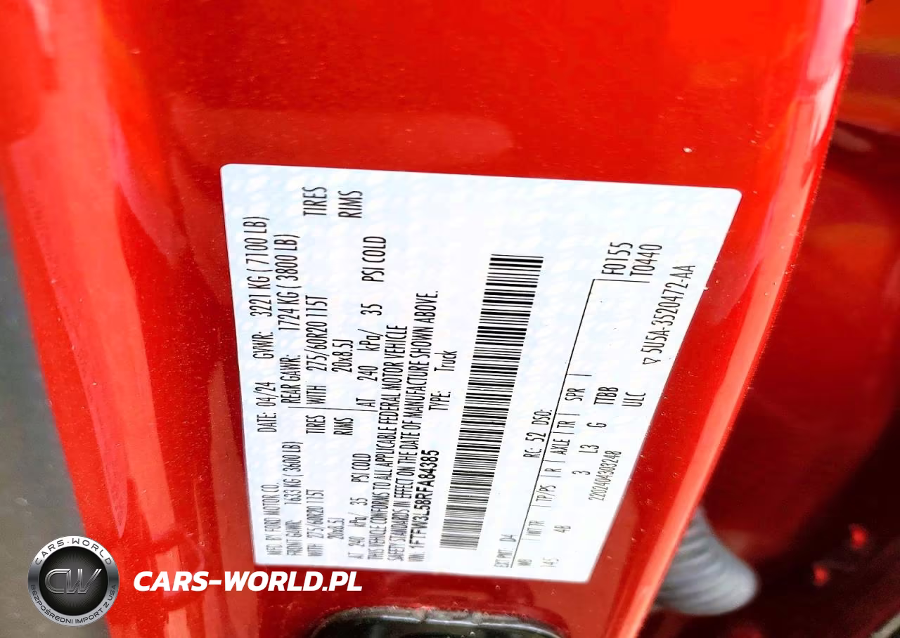 2024 Ford F150 Xlt VIN:1FTFW3L58RFA84385 - 12