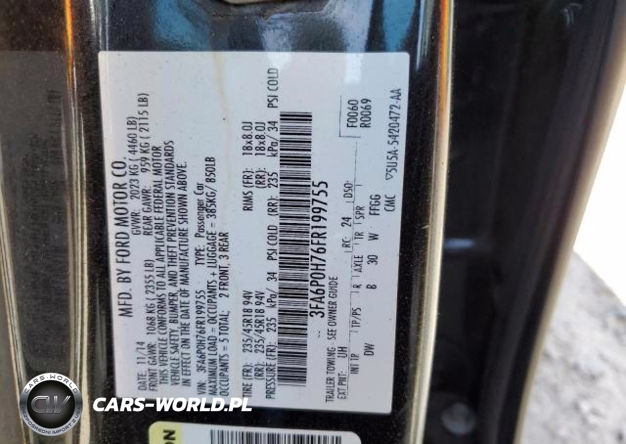 FORD FUSION SE VIN:3FA6P0H76FR199755 - 12