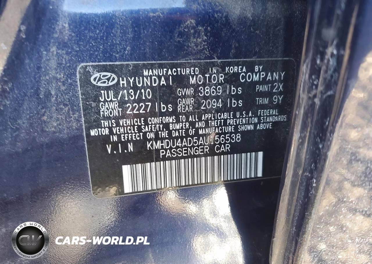 2010 Hyundai Elantra Blue VIN:KMHDU4AD5AU156538 - 12