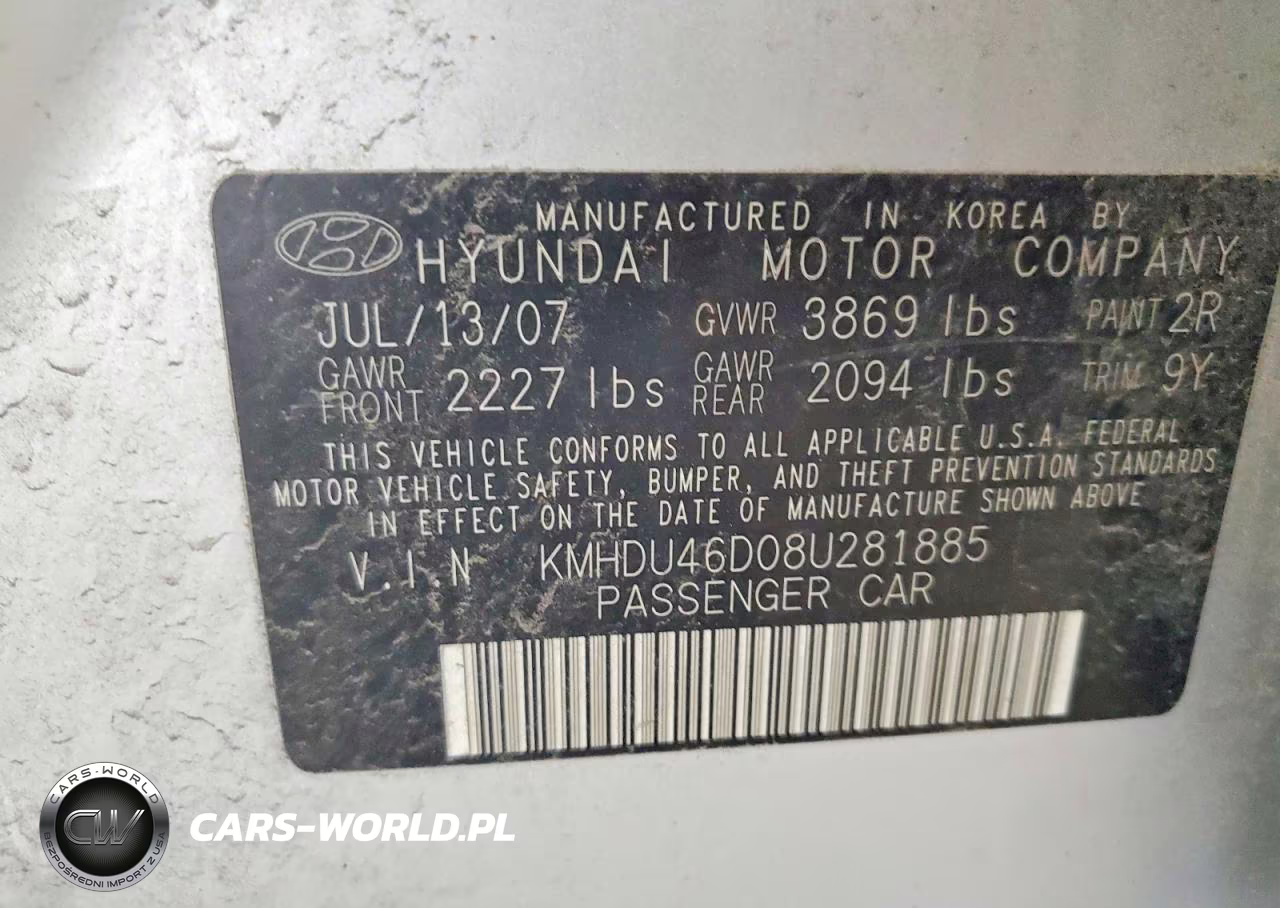 2008 Hyundai Elantra Gls VIN:KMHDU46D08U281885 - 12