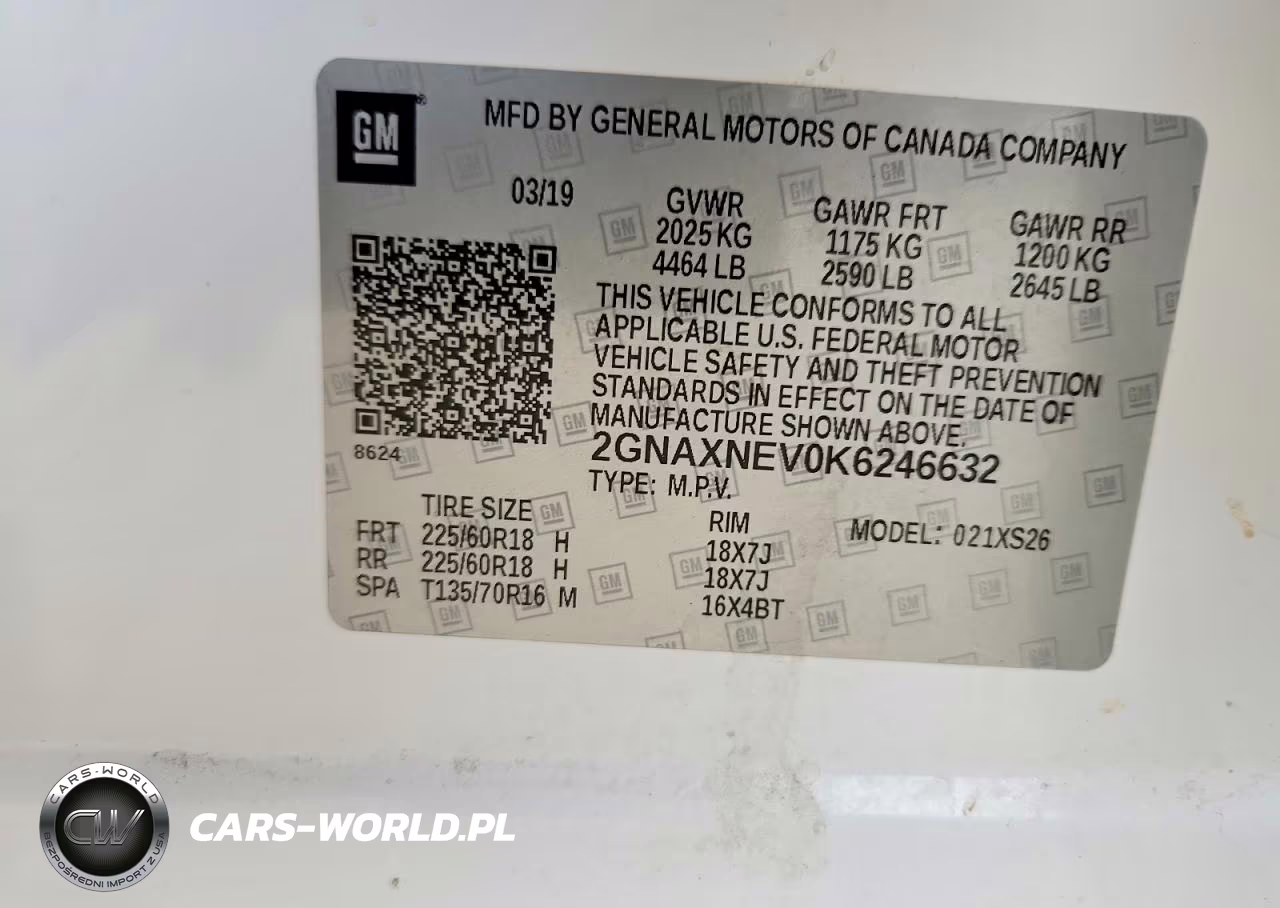 2019 Chevrolet Equinox VIN:2GNAXNEV0K6246632 - 12
