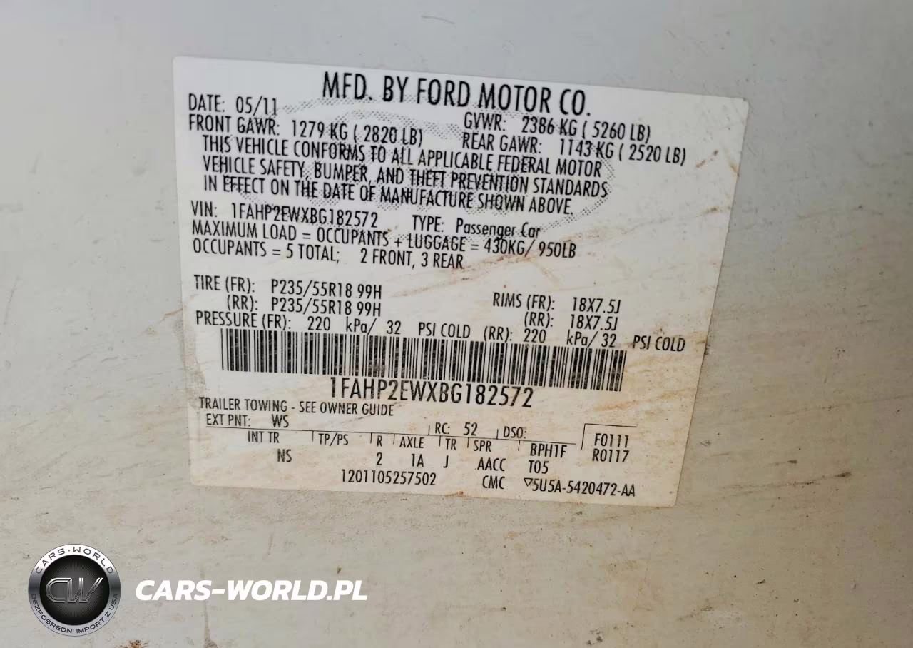 2011 Ford Taurus Sel VIN:1FAHP2EWXBG182572 - 12