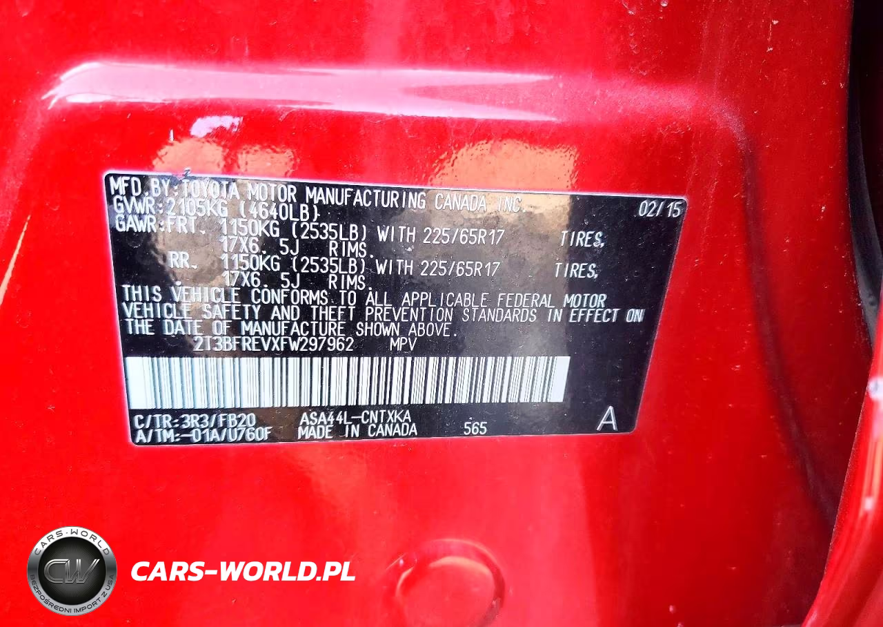 2015 Toyota Rav4 Le VIN:2T3BFREVXFW297962 - 14