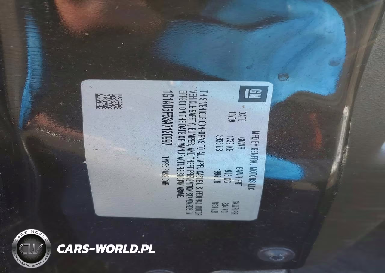 2010 Chevrolet Cobalt 1Lt VIN:1G1AD5F53A7120997 - 12