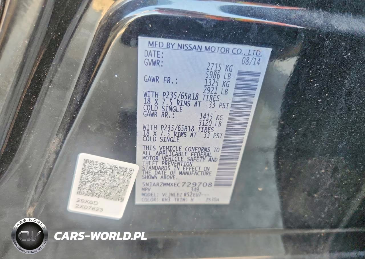 2014 Nissan Pathfinder Sv VIN:5N1AR2MMXEC729708 - 13