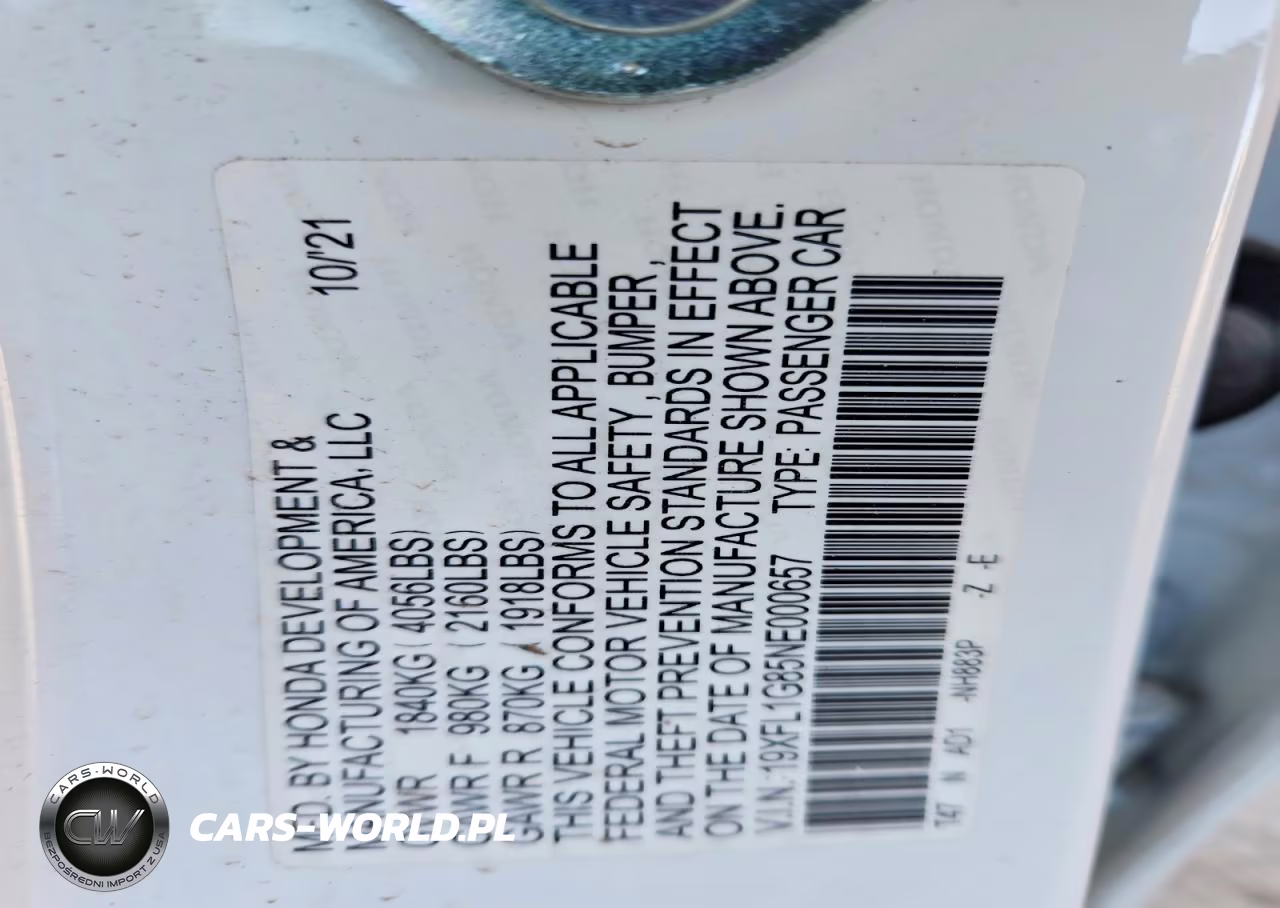 2022 Honda Civic Sport Touring VIN:19XFL1G85NE000657 - 13