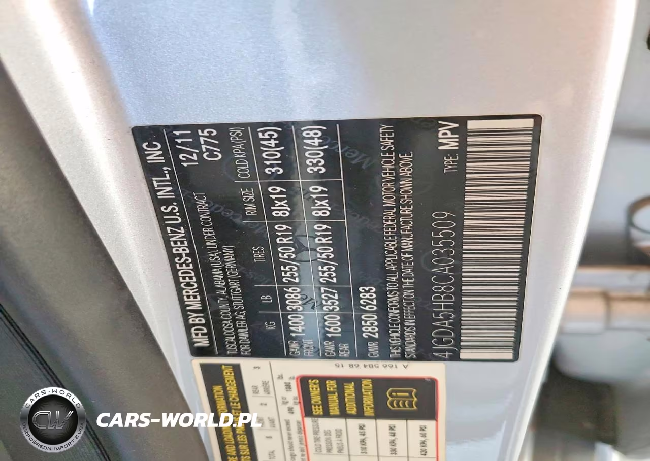 2012 Mercedes-Benz Ml 350 4Matic VIN:4JGDA5HB8CA035509 - 12
