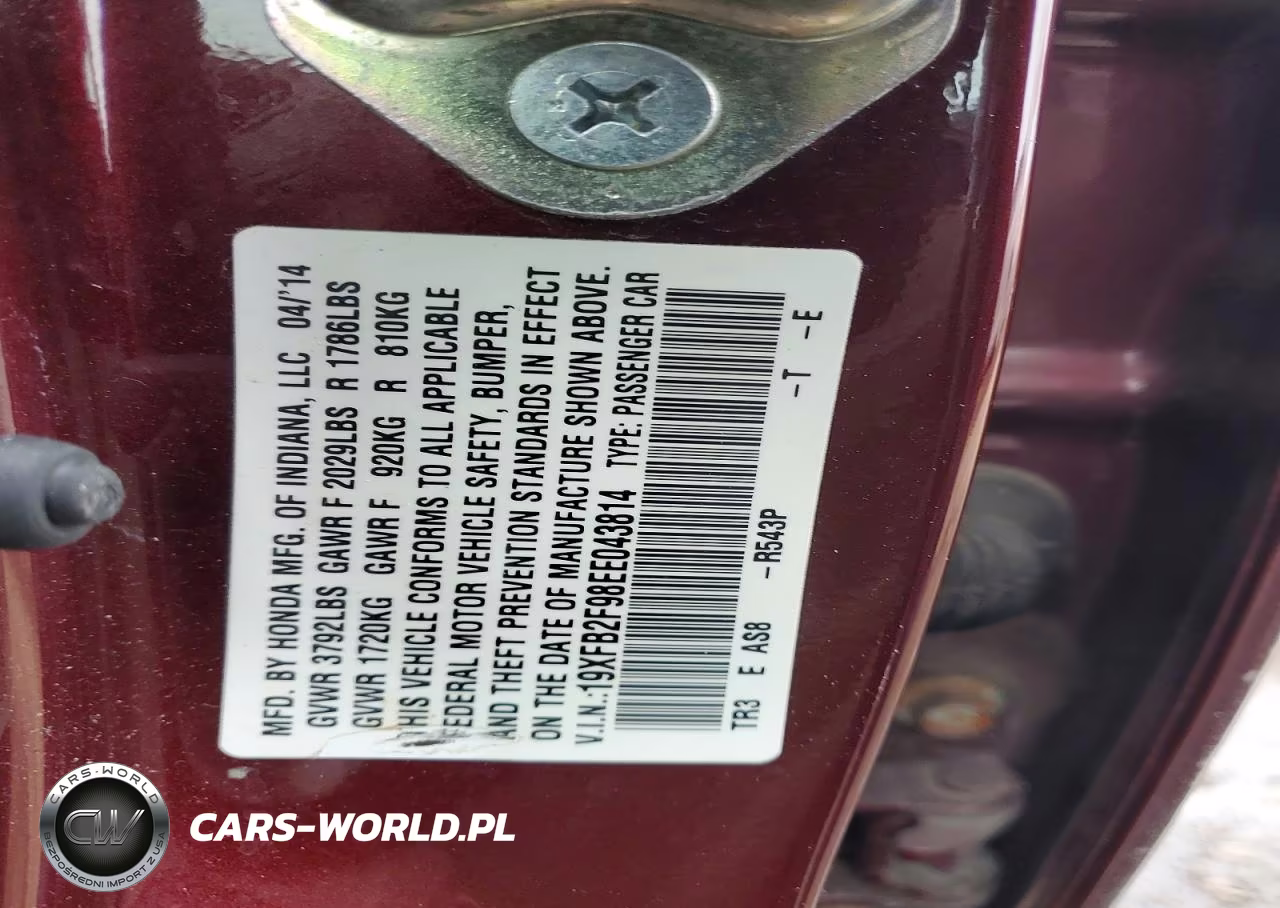 2014 Honda Civic Exl VIN:19XFB2F98EE043814 - 12