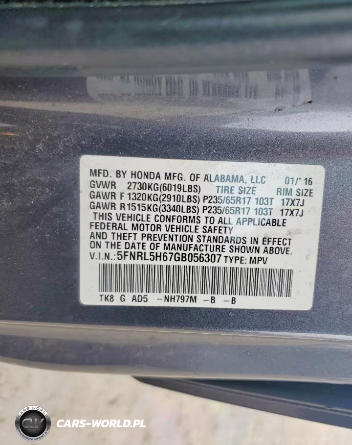 2016 Honda Odyssey Exl VIN:5FNRL5H67GB056307 - 13