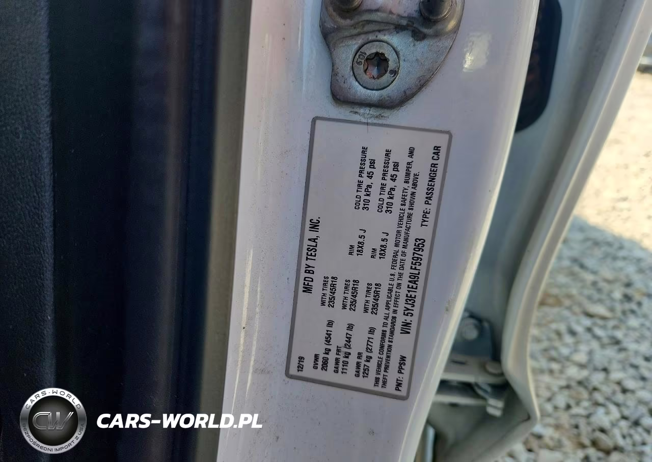 2020 Tesla Model 3 VIN:5YJ3E1EA9LF597953 - 13
