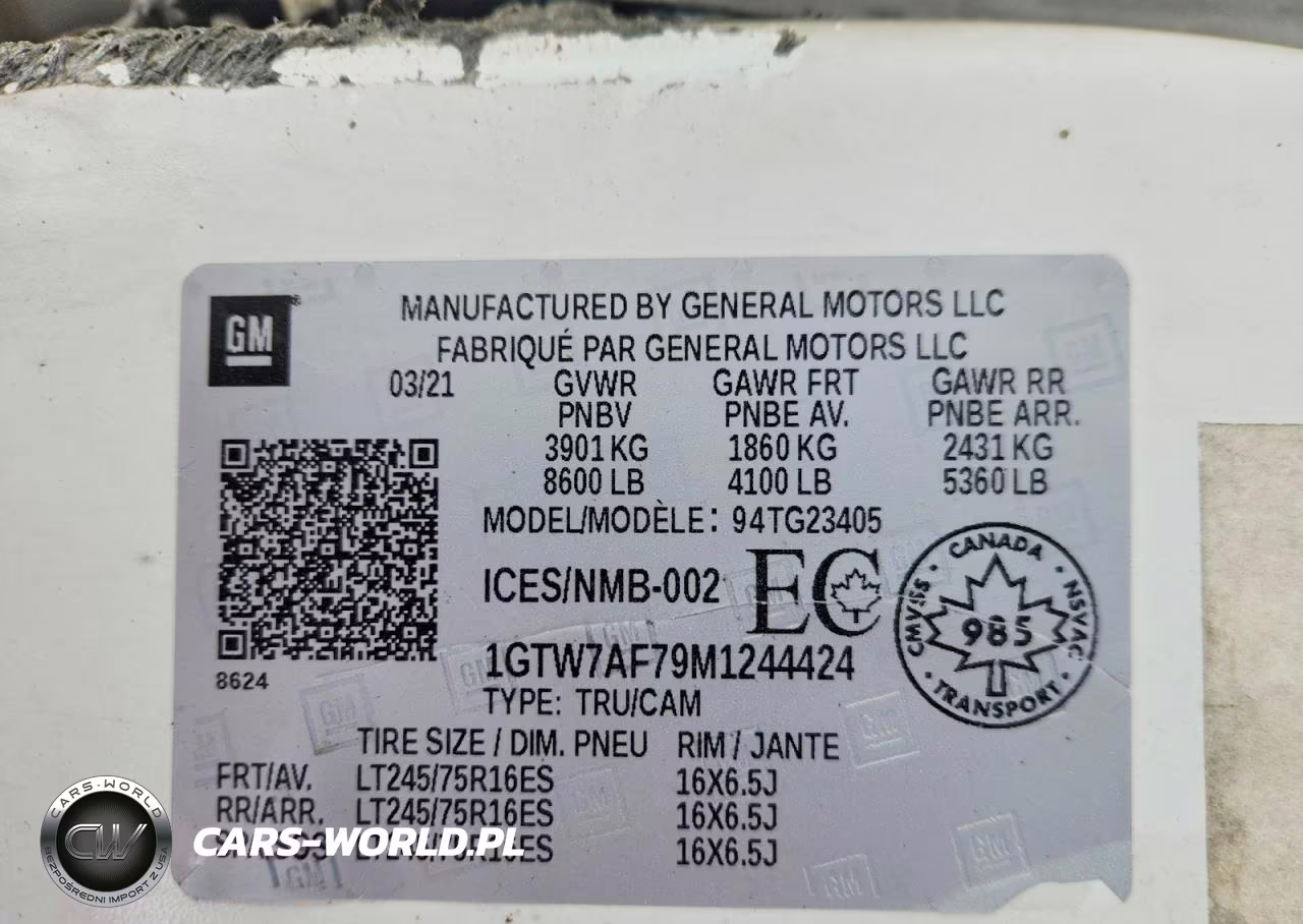2021 GMC Savana G2500 VIN:1GTW7AF79M1244424 - 13
