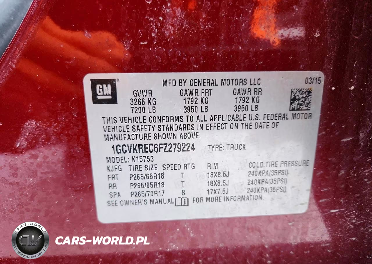 2015 Chevrolet Silverado K1500 Lt VIN:1GCVKREC6FZ279224 - 12