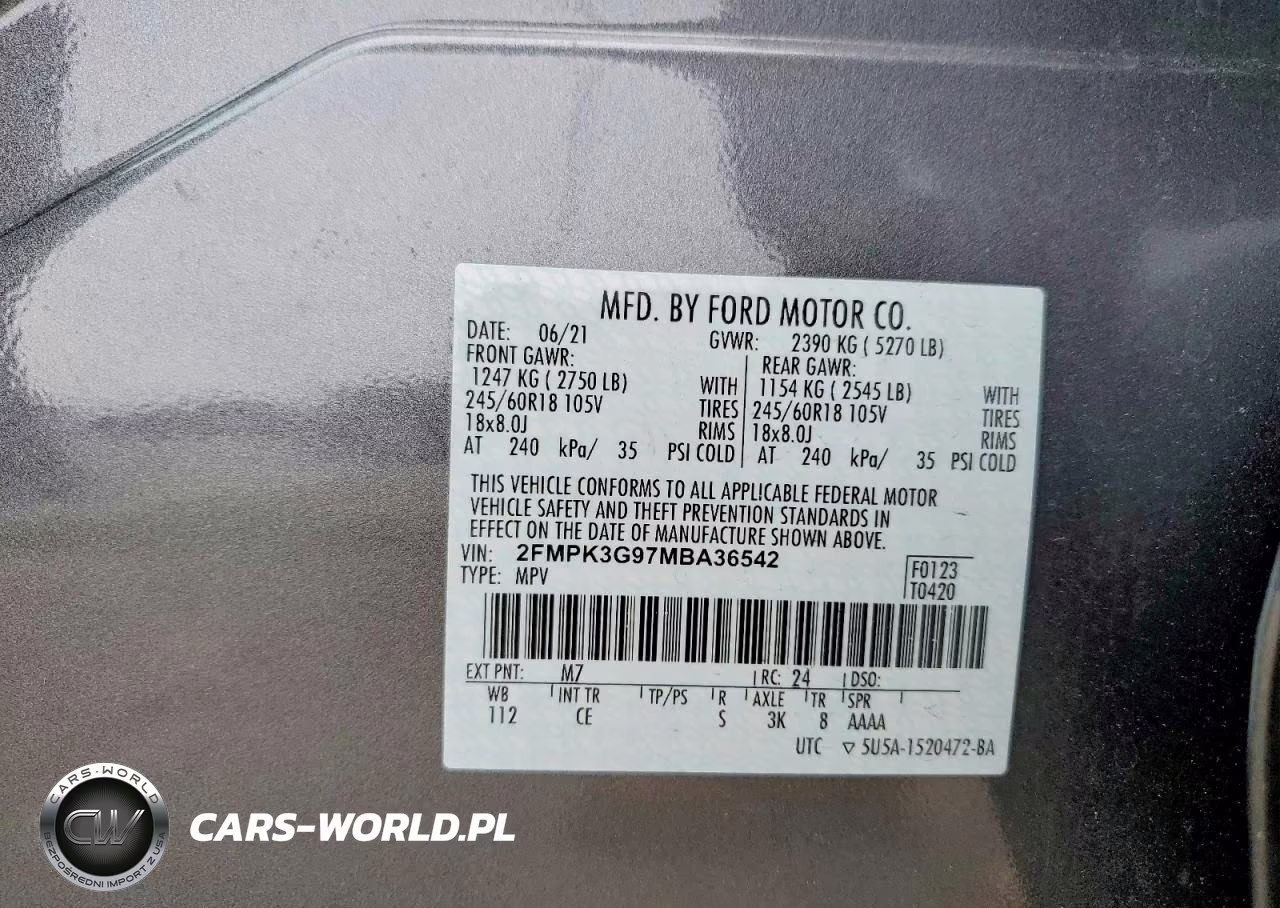 2021 Ford Edge Se VIN:2FMPK3G97MBA36542 - 14