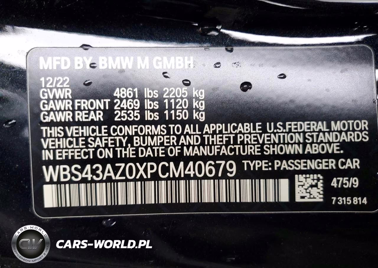 2023 BMW M4 Competition VIN:WBS43AZ0XPCM40679 - 12