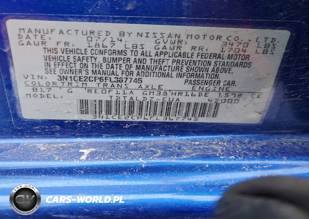 2015 Nissan Versa Note S VIN:3N1CE2CP6FL367745 - 12