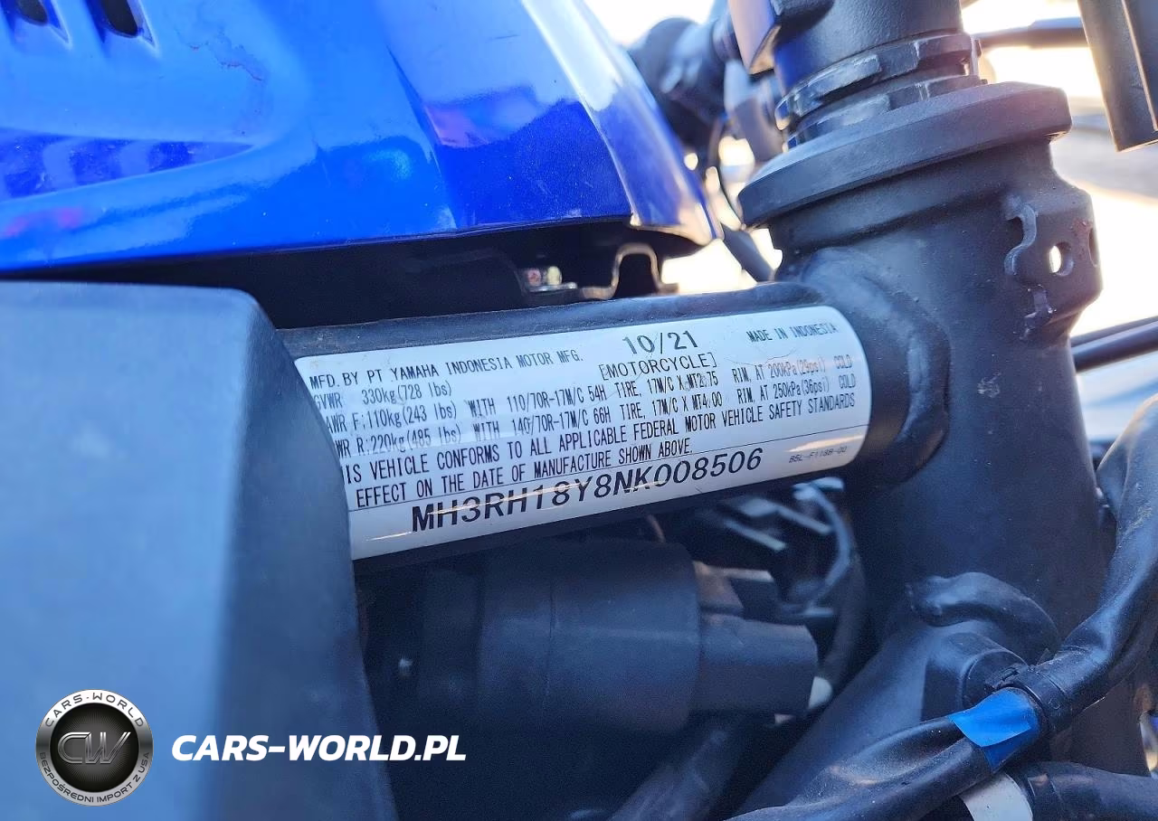 2022 Yamaha Yzfr3 A VIN:MH3RH18Y8NK008506 - 8