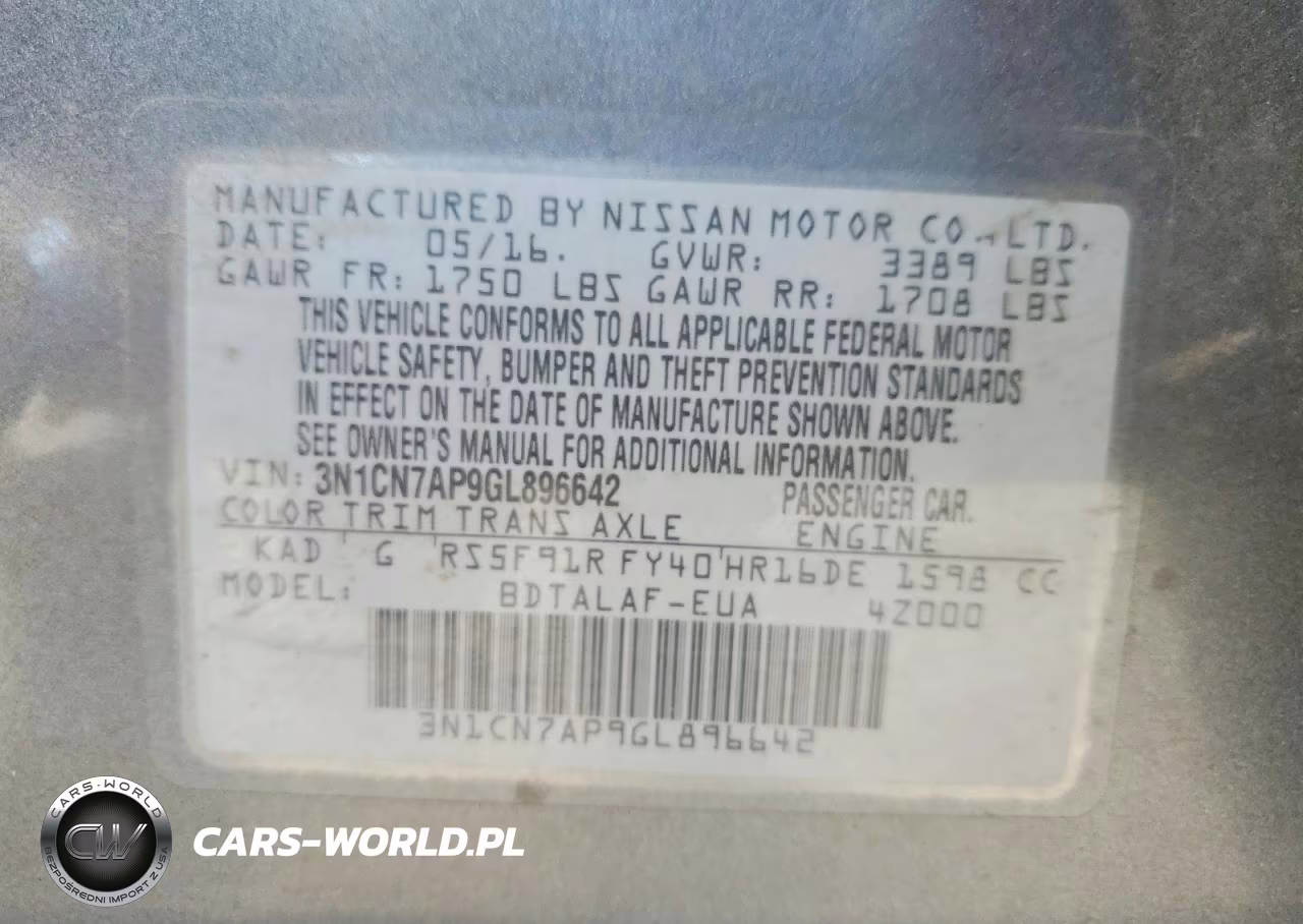 2016 Nissan Versa S VIN:3N1CN7AP9GL896642 - 13