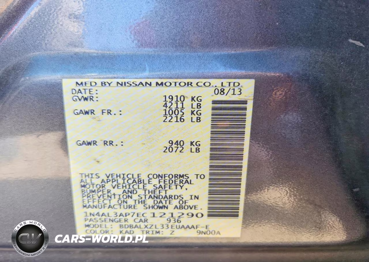 2014 Nissan Altima 2.5 VIN:1N4AL3AP7EC121290 - 12