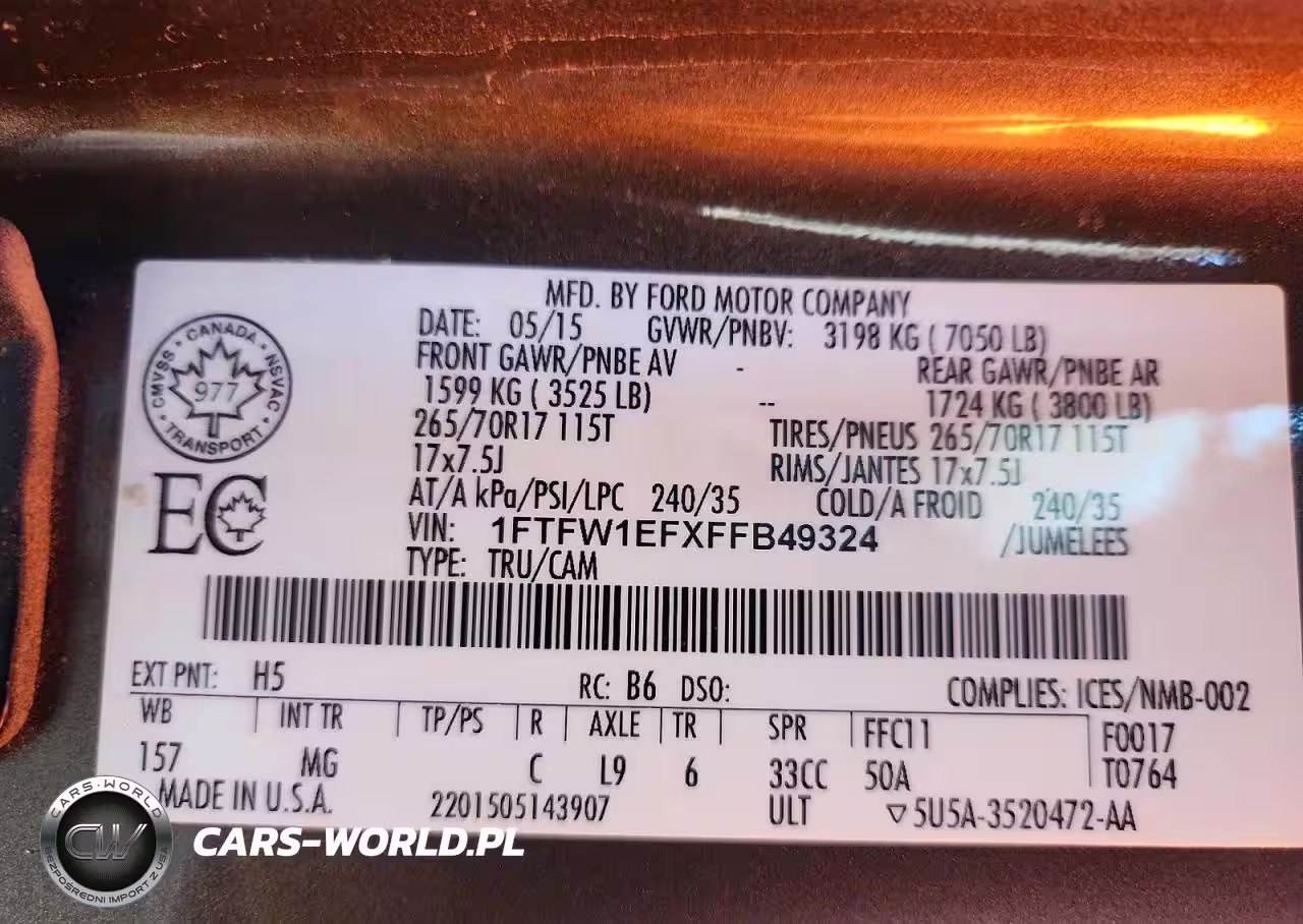 2015 Ford F150 Supercrew VIN:1FTFW1EFXFFB49324 - 13