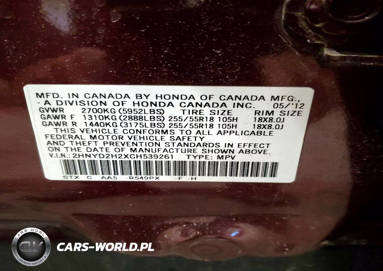 2012 Acura Mdx VIN:2HNYD2H2XCH539261 - 13