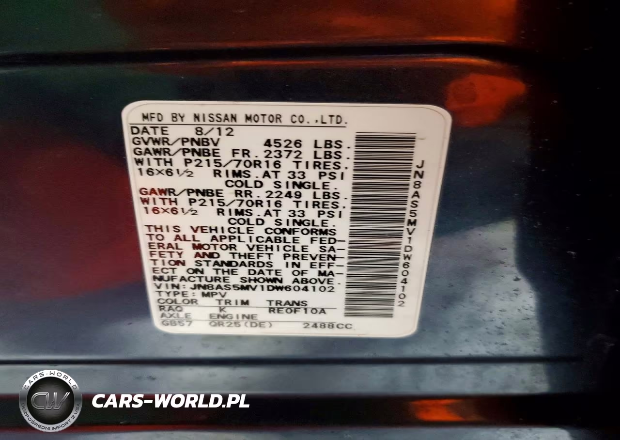 2013 Nissan Rougue VIN:JN8AS5MV1DW604102 - 13