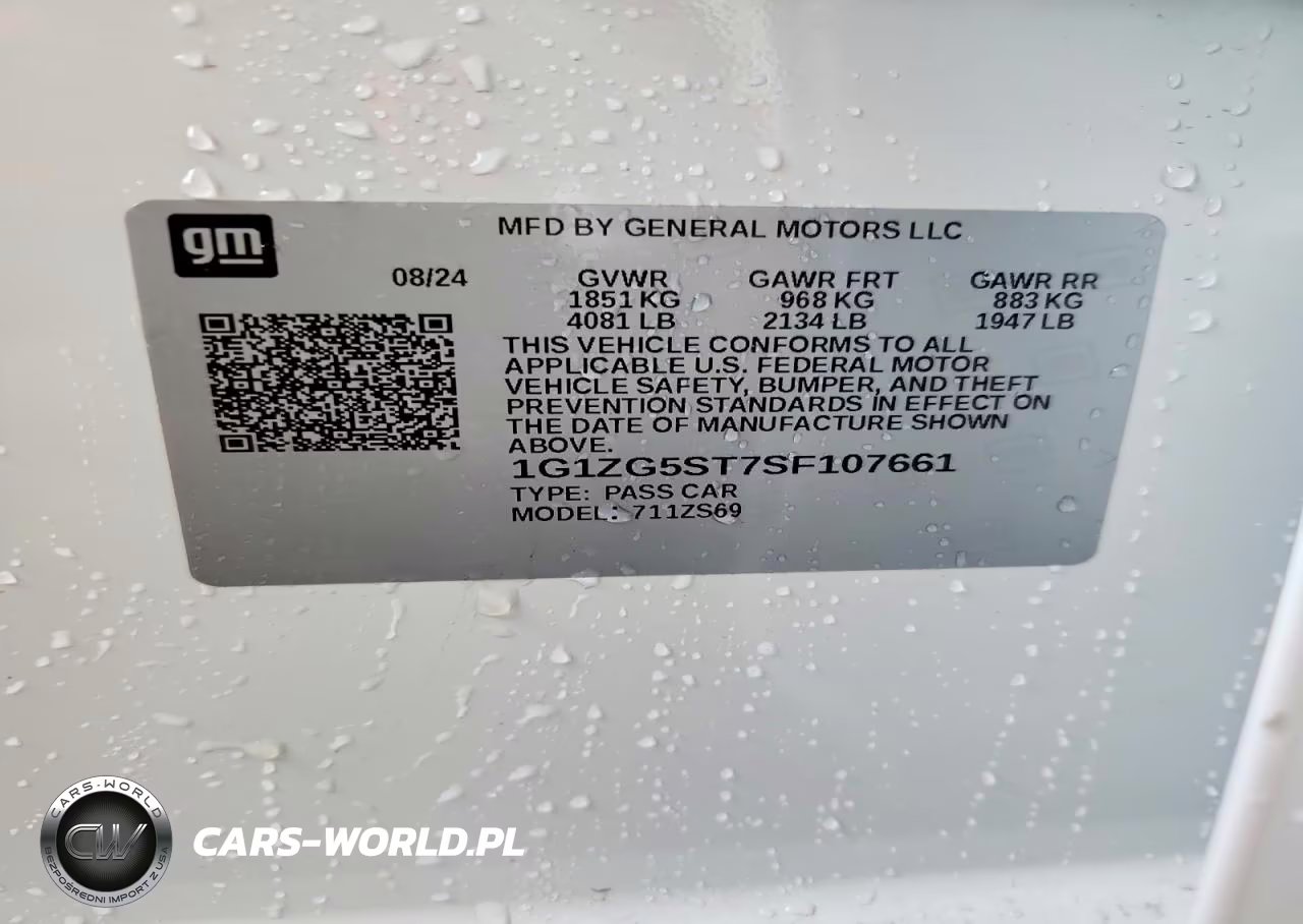 2025 Chevrolet Malibu Rs VIN:1G1ZG5ST7SF107661 - 12