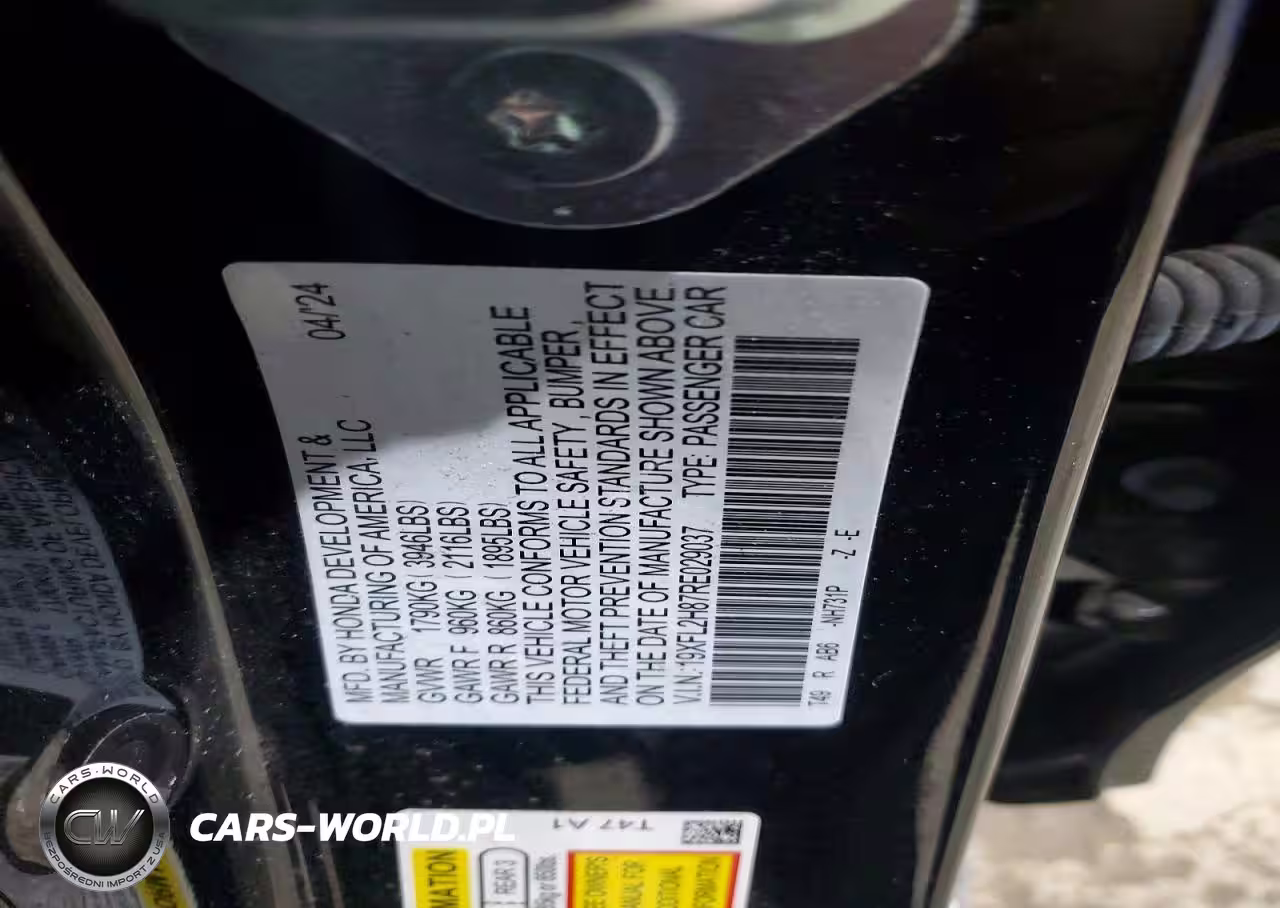 2024 Honda Civic Sport VIN:19XFL2H87RE029037 - 12