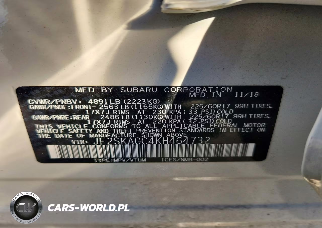 2019 Subaru Forester VIN:JF2SKAGC4KH464732 - 12