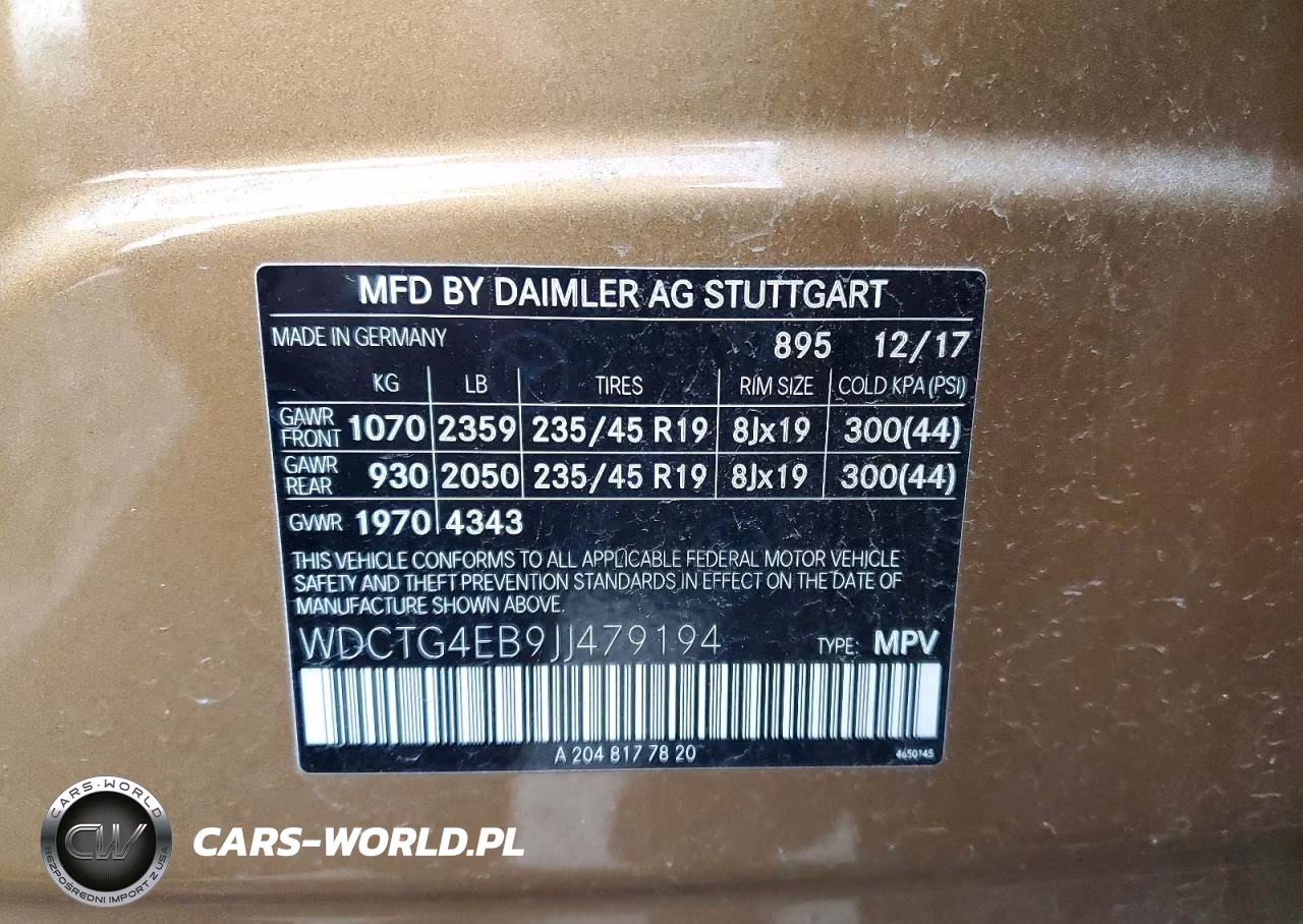 2018 Mercedes-Benz Gla 250 VIN:WDCTG4EB9JJ479194 - 13