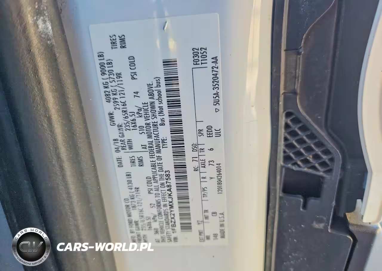 2018 Ford Transit T-350 VIN:1FBZX2YMXJKA87583 - 13