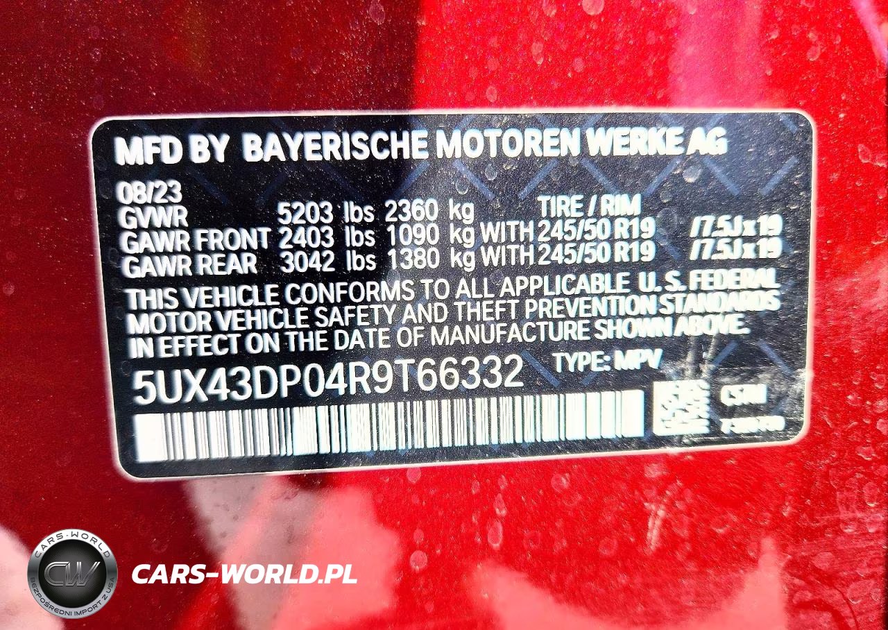 2024 BMW X3 Sdrive30I VIN:5UX43DP04R9T66332 - 14