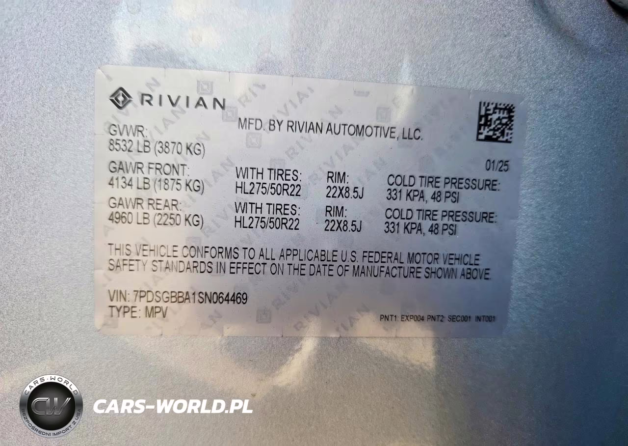 2025 Rivian R1S Adventure VIN:7PDSGBBA1SN064469 - 12